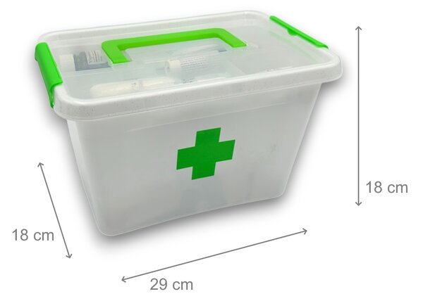 ALTOM Lekárnička, úložný box na lieky s vnoreným organizérom, 2v1, s rúčkou, antibakteriálna, 6,5 l