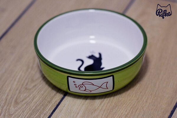 Keramická miska pre mačku s rybou zelená 0,35l/12,5cm, Trixie