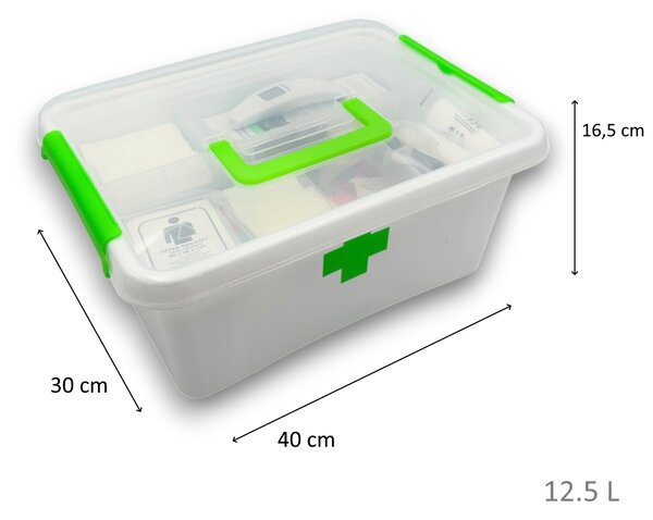 ALTOM Lekárnička, úložný box na lieky s vnoreným organizérom, 2v1, s rukoväťou, antibakteriálna, 12,5 l