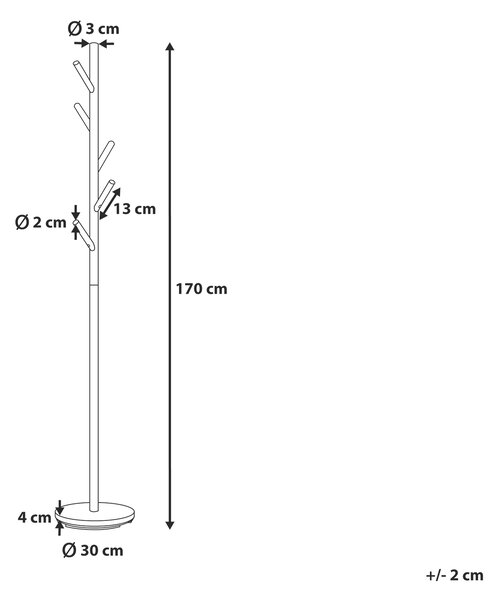 Vešiak na kabáty čierny oceľový stojan s háčikmi na oblečenie 170 cm moderná predsieň chodba