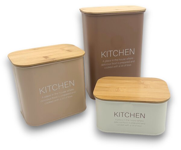 Zeller Present Sada 3ks plechových dóz ZELLER KITCHEN, mocha