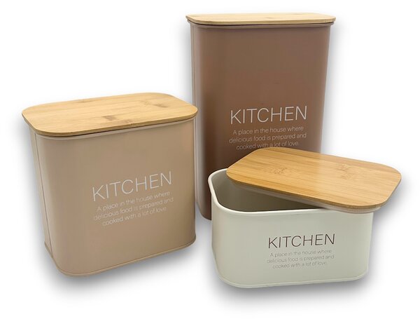 Zeller Present Sada 3ks plechových dóz ZELLER KITCHEN, mocha
