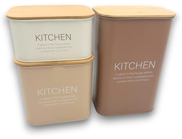 Zeller Present Sada 3ks plechových dóz ZELLER KITCHEN, mocha