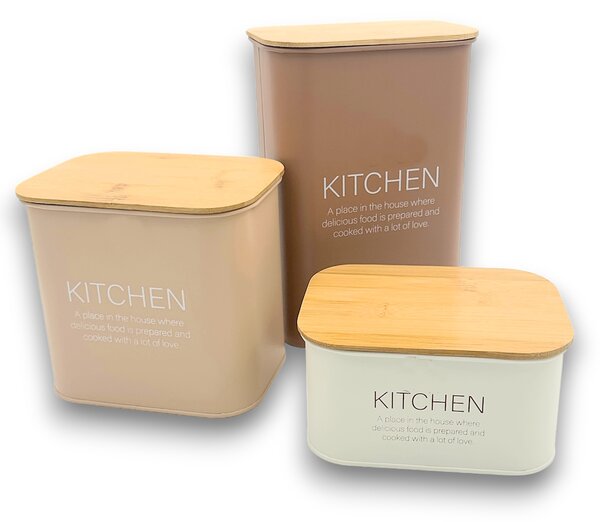 Zeller Present Sada 3ks plechových dóz ZELLER KITCHEN, mocha