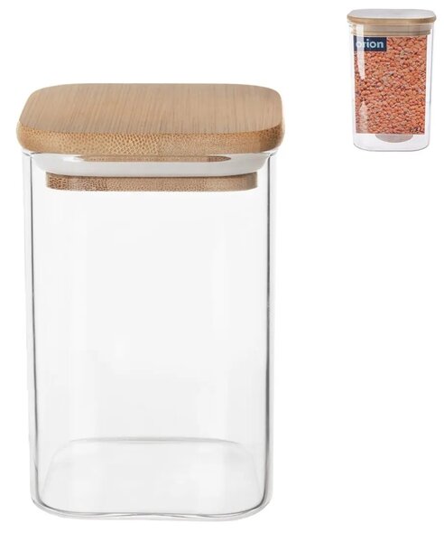 Orion Dóza hranatá sklo bambus 1,3 l