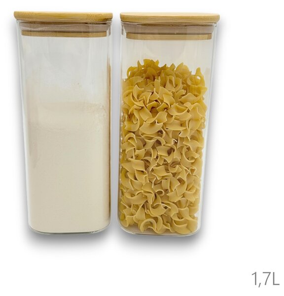 Orion Dóza hranatá sklo bambus 1,3 l