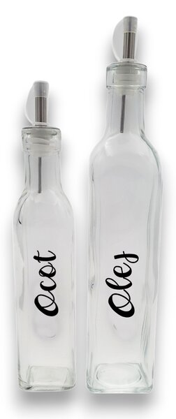 Zeller Present Súprava fliaš na olej a ocot 500ml+270ml so štítkami, Zeller