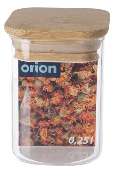 Orion Dóza hranatá sklo bambus 0,25 l