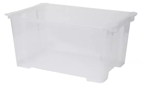 Rotho Univerzálny úložný box, krabica s vekom, EVO, transparent - 58x39x28, 44l