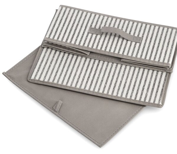 Zeller Present Pevný úložný box na oblečenie, na textil, pod posteľ, prúžok, 38x29x16cm