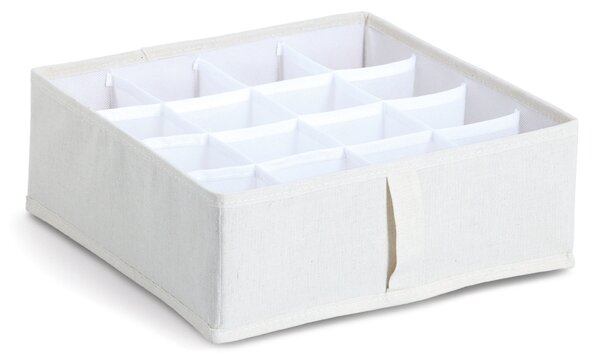 Zeller Present Organizér na spodnú bielizeň, WHITY, štvorec s 16 priehradkami, 30x30x11 cm