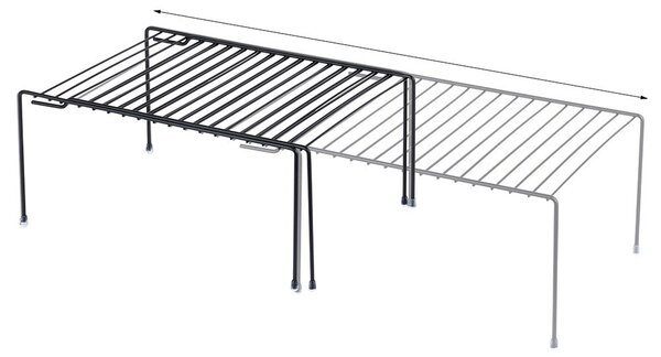 VILDE Prídavná polica, roztiahnuteľná, nastaviteľná šírka 35 - 48cm, čierna EXTENSIBLE