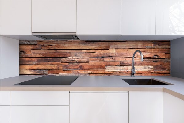 DIMEX | Plexisklo za kuchynskú linku PGT-24060-063 | 240 x 60 cm Drevený múr
