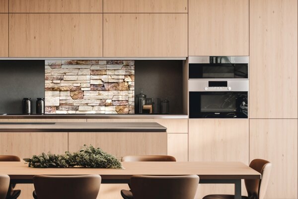 DIMEX | Plexisklo za kuchynskú linku PGT-10060-088 | 100 x 60 cm Kamenný múr