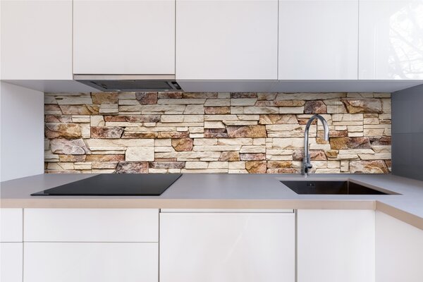 DIMEX | Plexisklo za kuchynskú linku PGT-24060-088 | 240 x 60 cm Kamenný múr