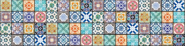 DIMEX | Plexisklo za kuchynskú linku PGT-24060-079 | 240 x 60 cm Starobylé kachličky