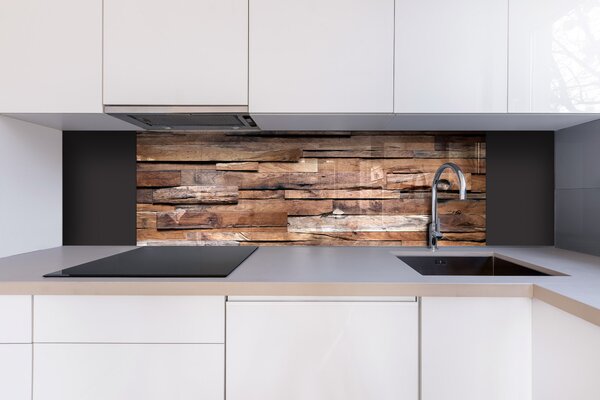 DIMEX | Plexisklo za kuchynskú linku PGT-18060-063 | 180 x 60 cm Drevený múr