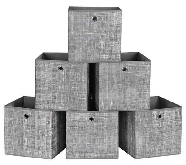 Úložné boxy FLAT 2 sivá, 6 kusov