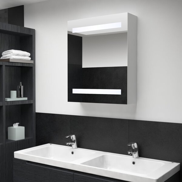 Kúpeľňová skrinka s LED a zrkadlom 50x13,5x60 cm