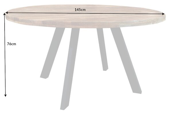 Okrúhly jedálenský stôl Thunder 140 cm mango