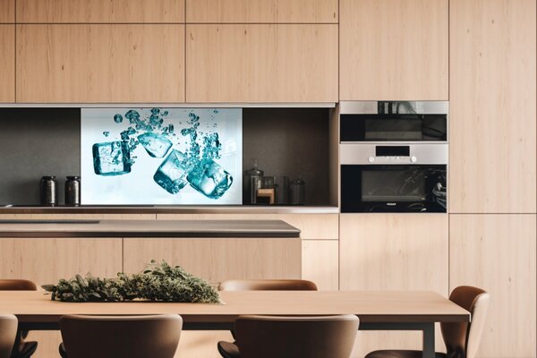 DIMEX | Plexisklo za kuchynskú linku PGT-10060-002 | 100 x 60 cm Ľadové kocky