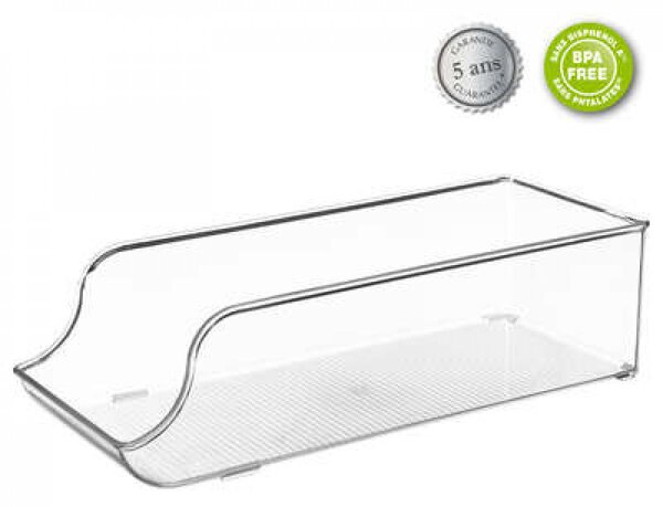 5Five® Transparentný organizér, do chladničky, znížená predná hrana, BINS 34 x 13 x 10 cm