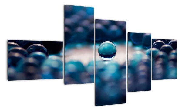 Obraz modré sklenené guľôčky (Obraz 150x85cm)