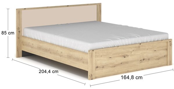 Manželská posteľ s roštom Daicos LB-140 140x200 cm - dub artisan / champagne