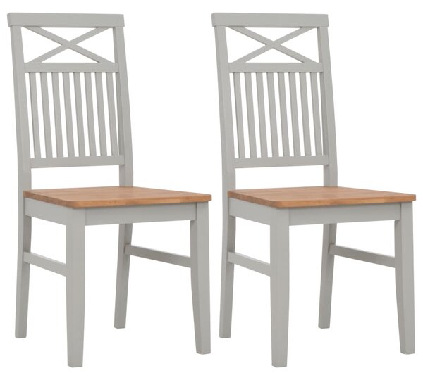 Jedálenské stoličky 2 ks, sivé, dubový masív