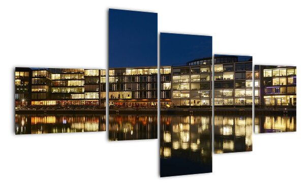 Obraz nočné budovy (Obraz 150x85cm)