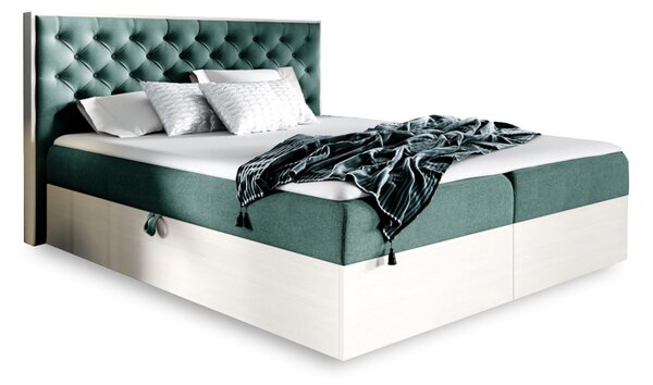 Manželská posteľ HAZEL 2 + topper, 180x200, nordic teak/faro 7