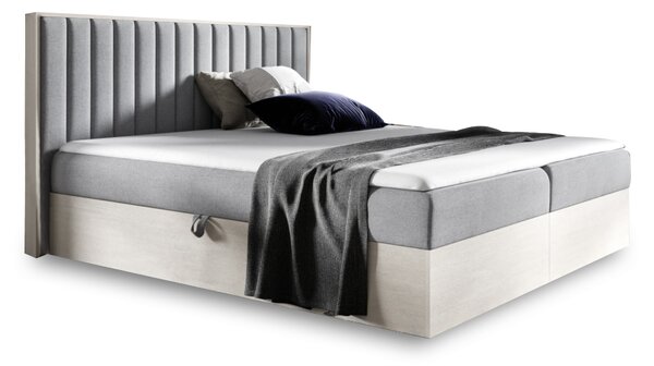 Manželská posteľ WOODE 4 + topper, 120x200, nordic teak/faro 4
