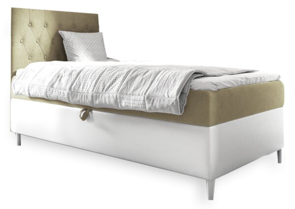 Čalúnená posteľ FILIP 1 + topper, 90x200, fresh 1, ľavá