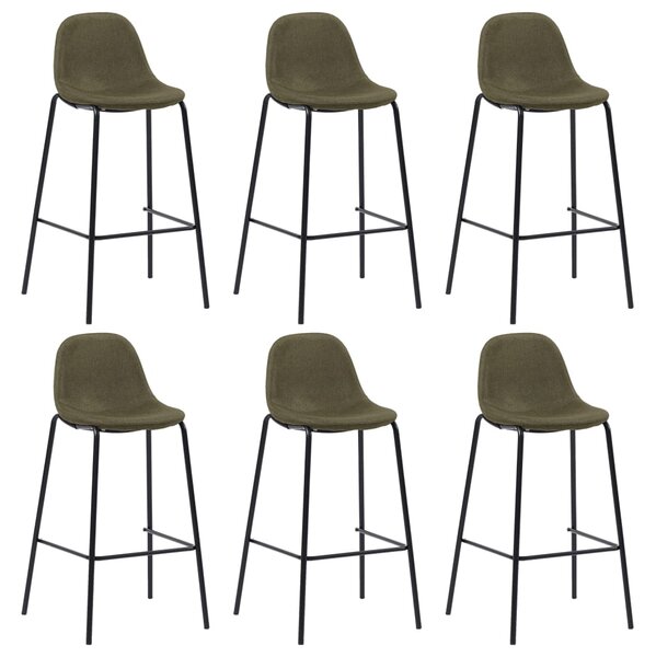 Barové stoličky 6 ks, hnedé, látka