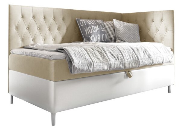 Čalúnená posteľ FILIP 3 + topper, 100x200, fresh 1, pravá