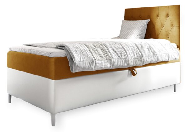 Čalúnená posteľ ESME + topper, 80x200, fresh 37, pravá