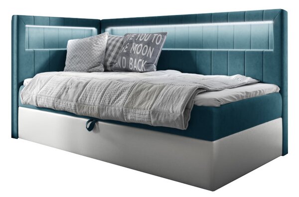 Čalúnená posteľ ELIZA 2 + topper, 90x200, fresh 34, ľavá
