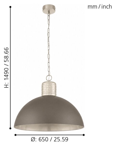 Eglo 49107 - Luster na reťazi COLDRIDGE 1xE27/60W/230V
