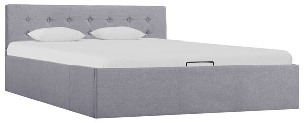 Hydraulický posteľný rám s úložným priestorom sivý 140x200 cm látkový