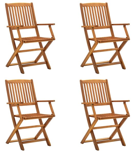 Skladacie vonkajšie stoličky 4 ks, akáciový masív