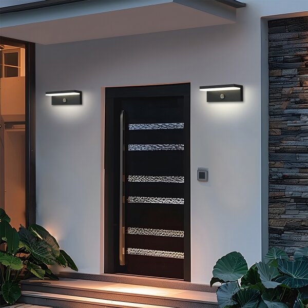 Brilagi-LED Vonkajšie nástenné svietidlo so senzorom TESSI LED/10W/230V čierna IP54