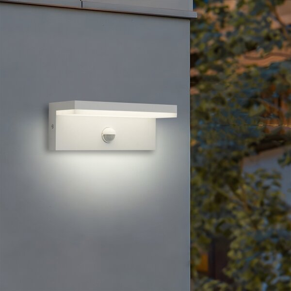 Brilagi -LED Vonkajšie nástenné svietidlo so senzorom TESSI LED/10W/230V biela IP54