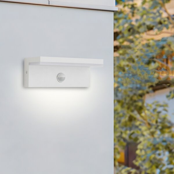 Brilagi -LED Vonkajšie nástenné svietidlo so senzorom TESSI LED/10W/230V biela IP54