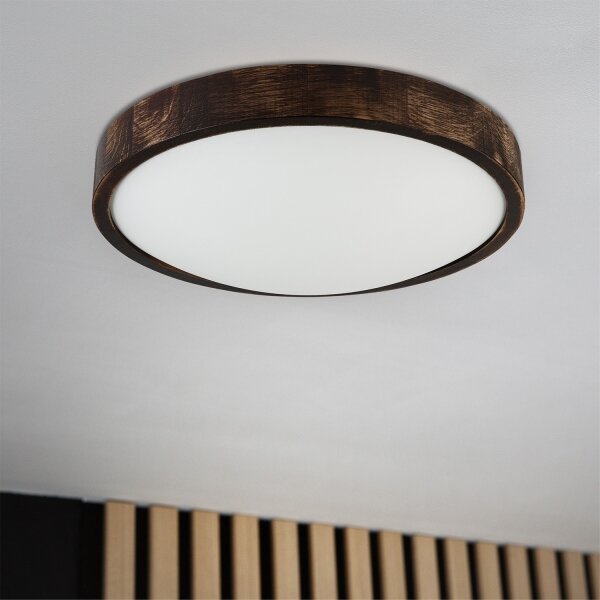 Brilagi - LED stropné svietidlo CARVALHO SLIM SMOKEY LED/36W/230V dub, priemer 37,5 cm