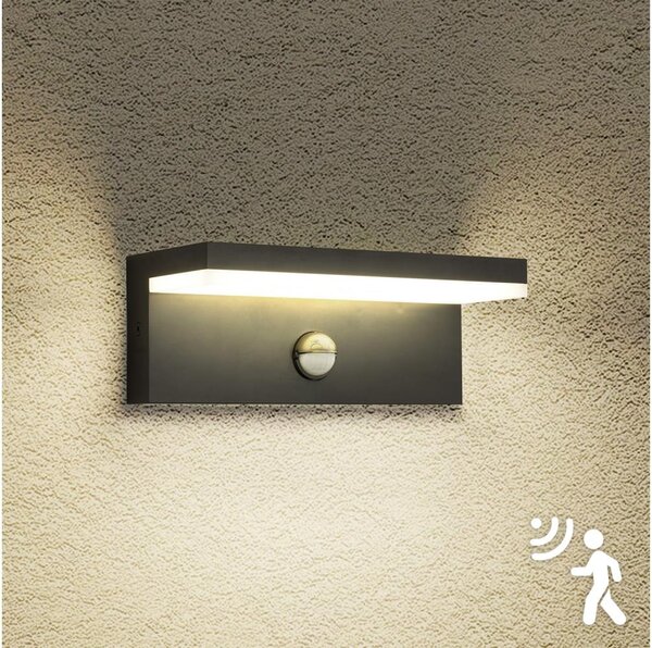 Brilagi-LED Vonkajšie nástenné svietidlo so senzorom TESSI LED/10W/230V čierna IP54