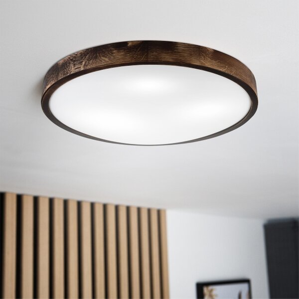 Brilagi - Stropné svietidlo CARVALHO SLIM SMOKEY 3xE27/60W/230V, dub, priemer 47,5 cm