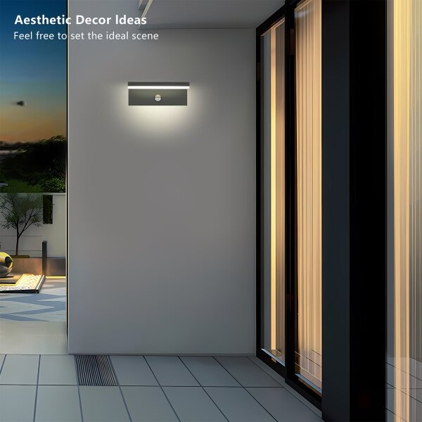 Brilagi-LED Vonkajšie nástenné svietidlo so senzorom TESSI LED/10W/230V antracit IP54