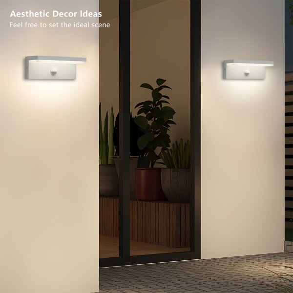 Brilagi -LED Vonkajšie nástenné svietidlo so senzorom TESSI LED/10W/230V biela IP54