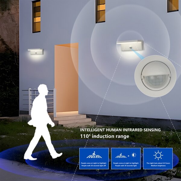 Brilagi -LED Vonkajšie nástenné svietidlo so senzorom TESSI LED/10W/230V biela IP54