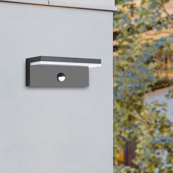 Brilagi-LED Vonkajšie nástenné svietidlo so senzorom TESSI LED/10W/230V antracit IP54